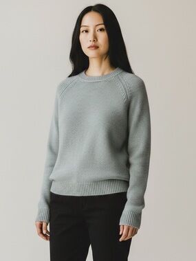 Alexandra Golovanoff 100% Cashmere Crewneck Sweater Gray/blue Size M